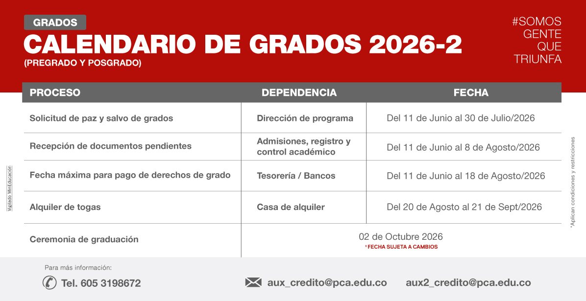 calendario de grados